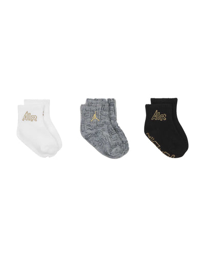 Kids Black & Gold 3Pairs Gripper Socks