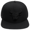 Mens Chicago Bulls Classic Triple Black Snapback Cap