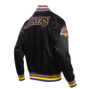 Mens Los Angeles Lakers Retro Classic Rib Satin Jacket
