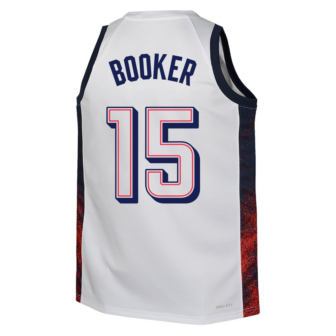 Junior Devin Booker USA Home White Jersey