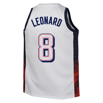 Mens Kawhi Leonard USA Home White Jersey