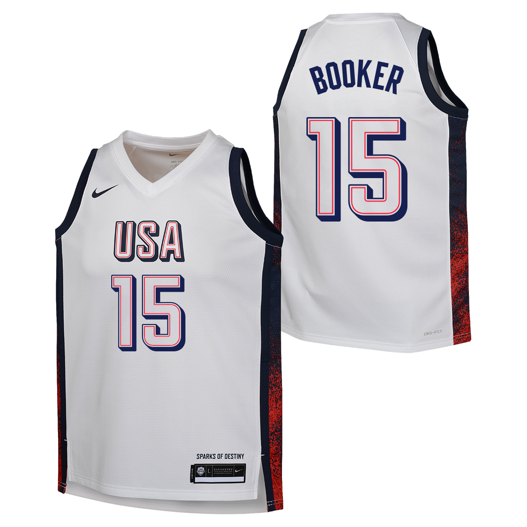 Shop Mens Devin Booker USA Home White Jersey Online NBA Store Middle East UAE