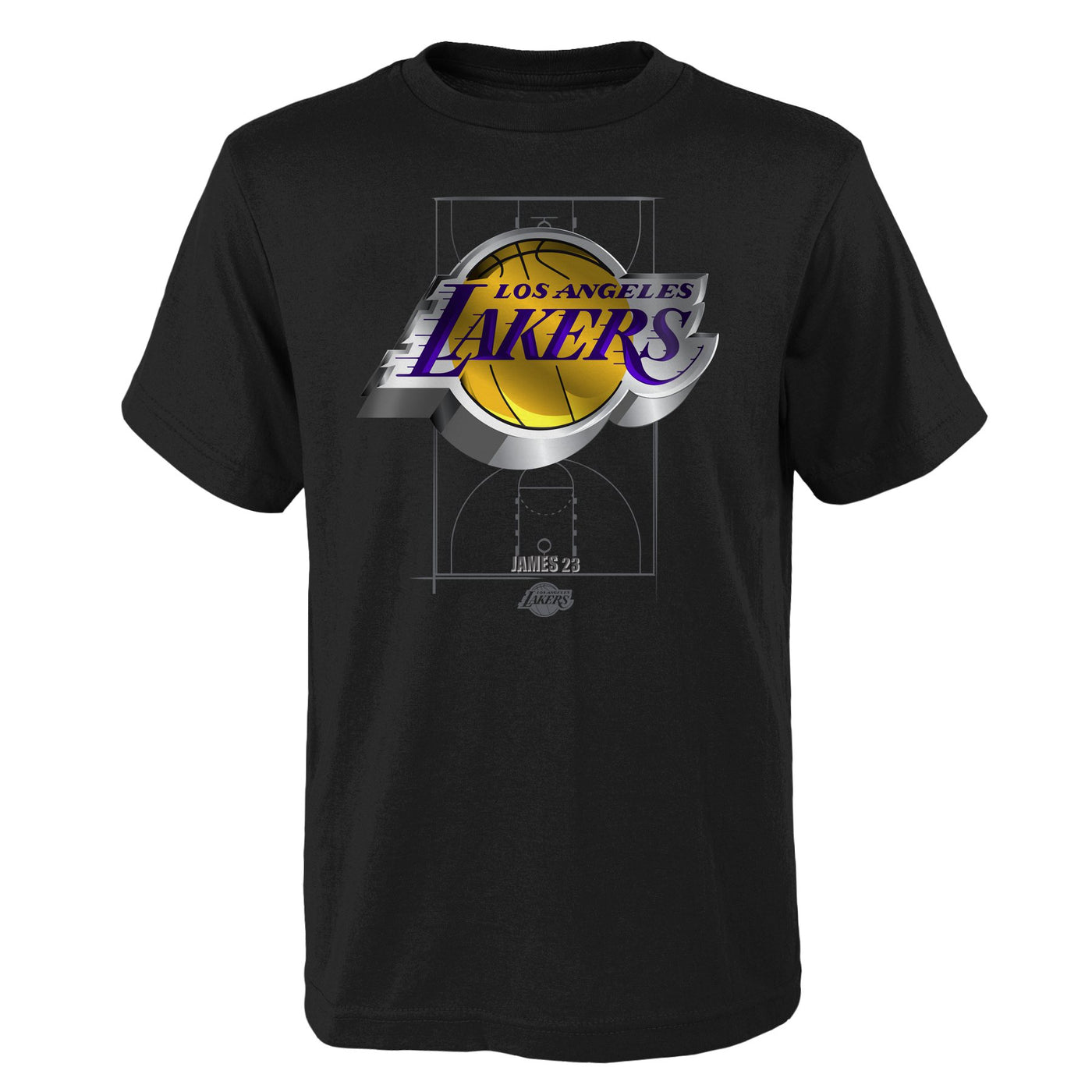 Mens Los Angeles Lakers Lebron James 3D Logo T-Shirt