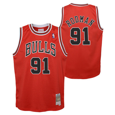 Junior Chicago Bulls Dennis Rodman Swingman Road Jersey