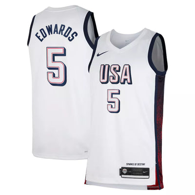 Mens Anthony Edwards USA Home White Jersey