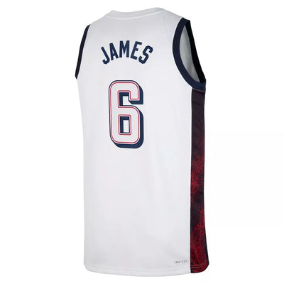 Junior Lebron James USA Home White Jersey