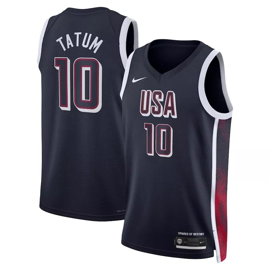 Mens Jayson Tatum USA Road Navy Jersey