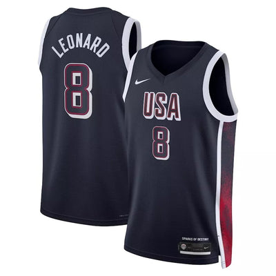 Mens Kawhi Leonard USA Road Navy Jersey