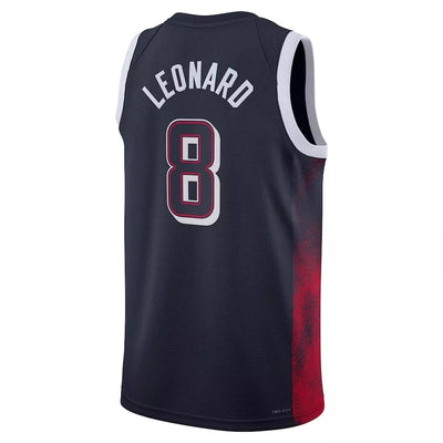 Mens Kawhi Leonard USA Road Navy Jersey