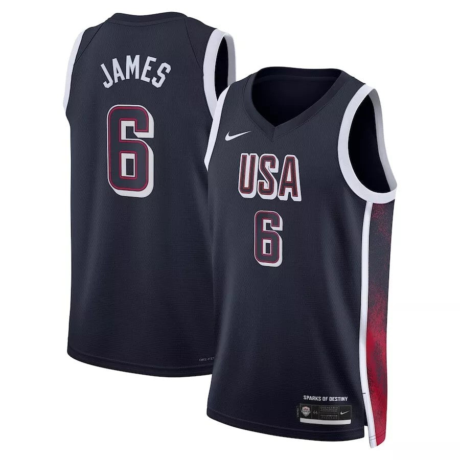 Shop Mens Lebron James USA Road Navy Jersey Online - NBA Store Middle ...