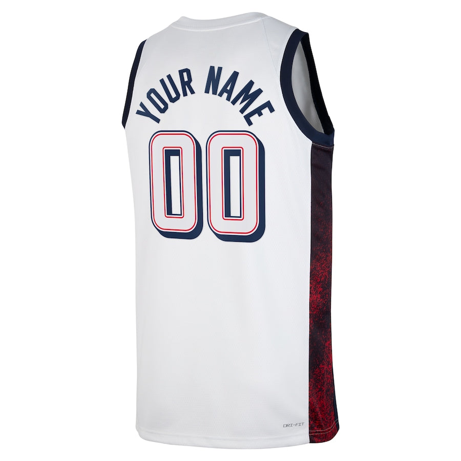 Mens Blank USA Home White Jersey