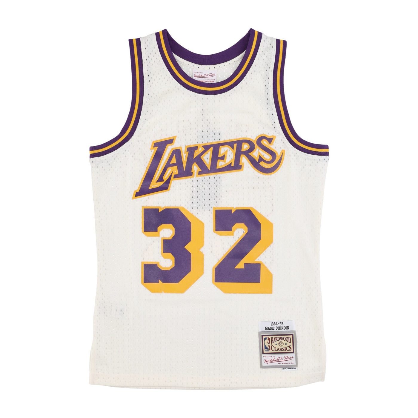 Mens Los Angeles Lakers Magic Johnson 1984 Swingman Replica Jersey