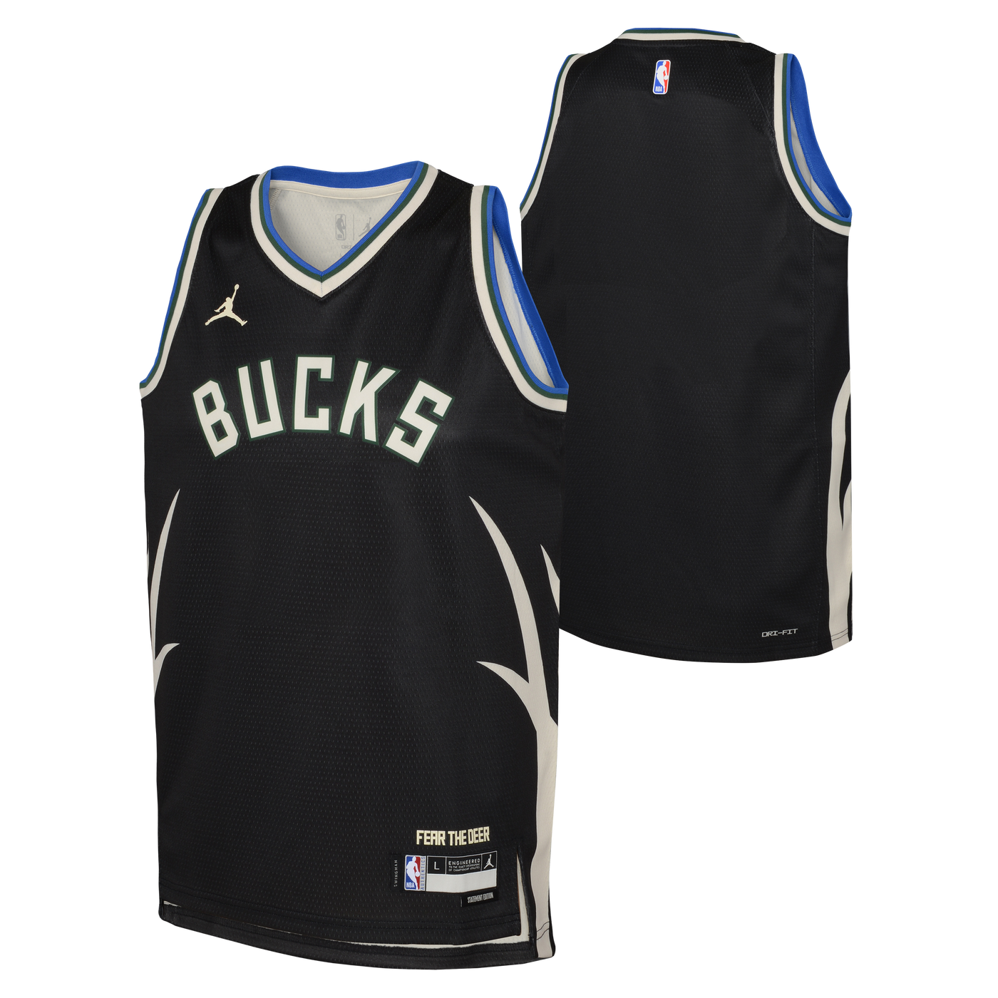 Junior Milwaukee Bucks Blank Statement Swingman Replica Custom Jersey