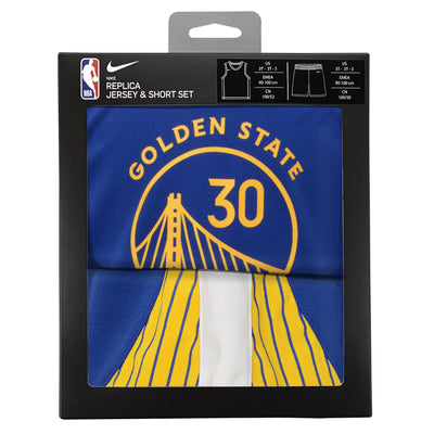 Kids Golden State Warriors Steph Curry Icon Replica Jersey Set