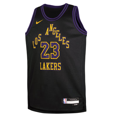 Boys Los Angeles Lakers Lebron James City Edition Swingman Replica Jersey