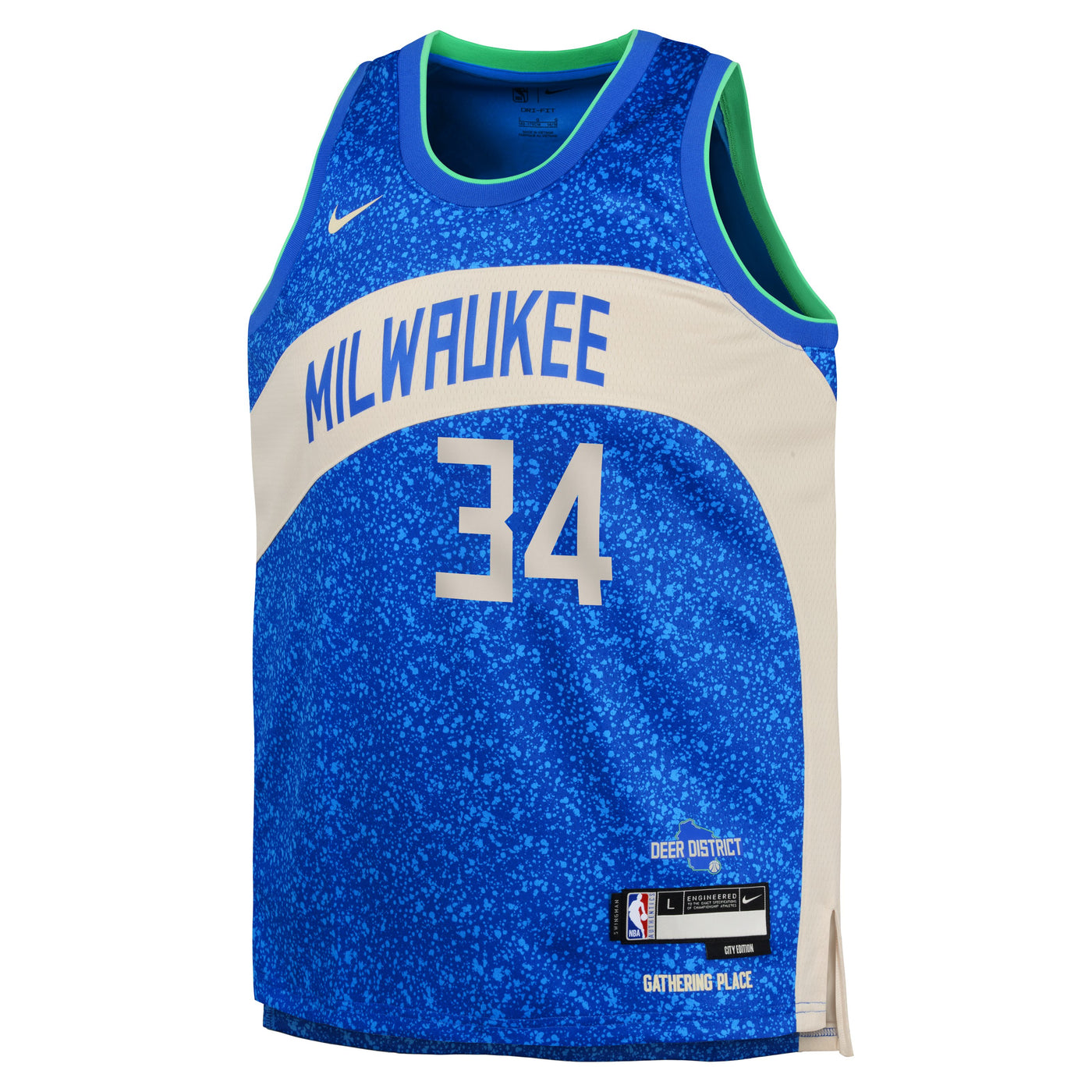 Boys Milwaukee Bucks Giannis City Edition Swingman Replica Jersey