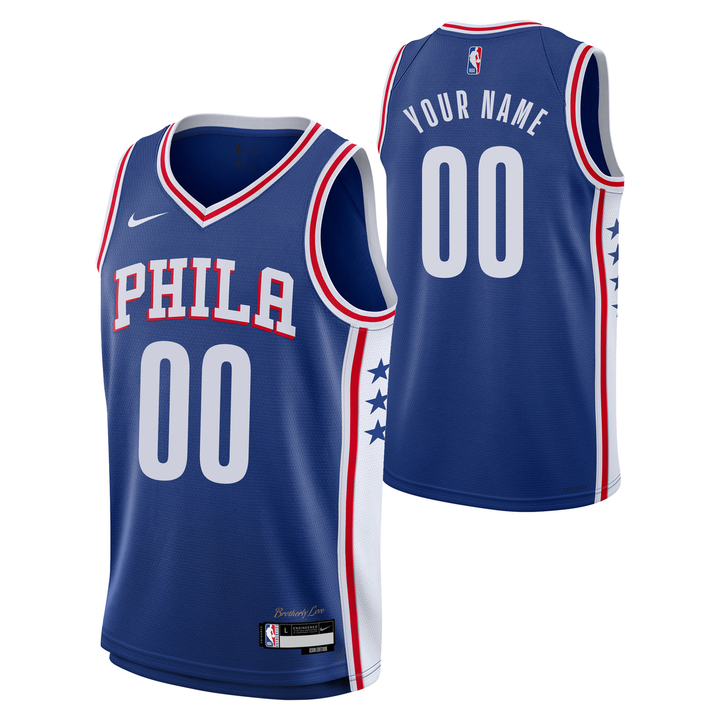 Philadelphia 76ers Blank Icon Swingman Replica Custom Jersey