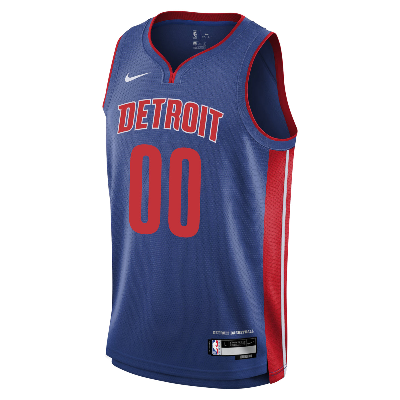 Detroit Pistons Blank Icon Swingman Replica Custom Jersey