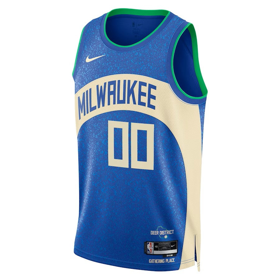 Boys Milwaukee Bucks City Edition Swingman Replica Custom Jersey