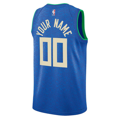 Boys Milwaukee Bucks City Edition Swingman Replica Custom Jersey